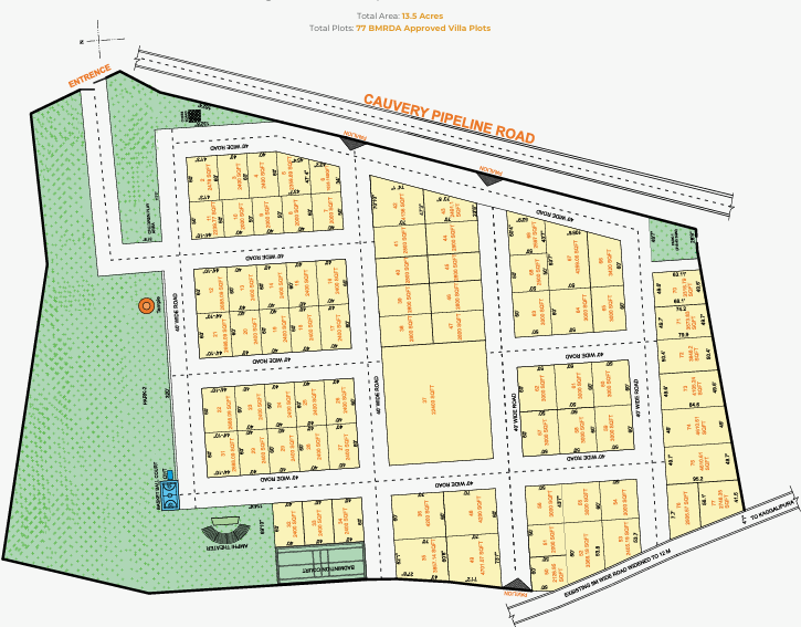 Sri Krishna Villas Master Plan – Premium Villa Plot Layout near Kanakapura Road